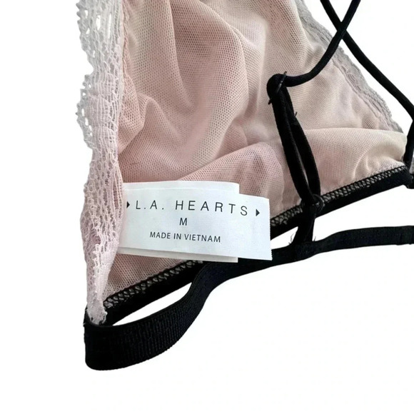 LA Heart PacSun Beige Light Pink Bralette Size Medium Bra intimate - Picture 5 of 8